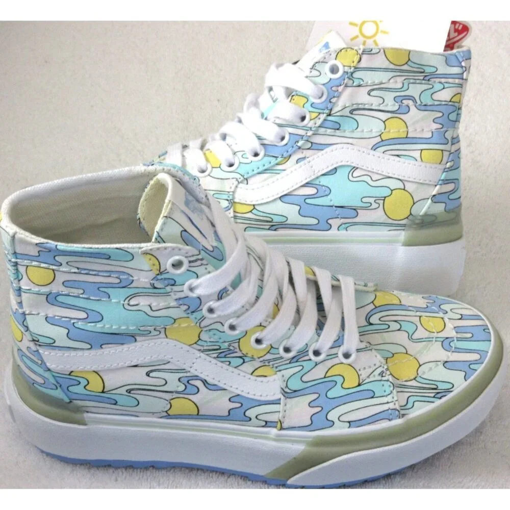 Vans Women's Sk8-Hi Tapered Uv Ink Sunwaves Platform Canvas Shoes Size 6.5 NIB